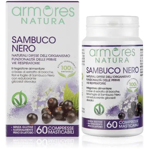 armores natura sambuco nero integratore difese immunitarie 60 compresse masticabili