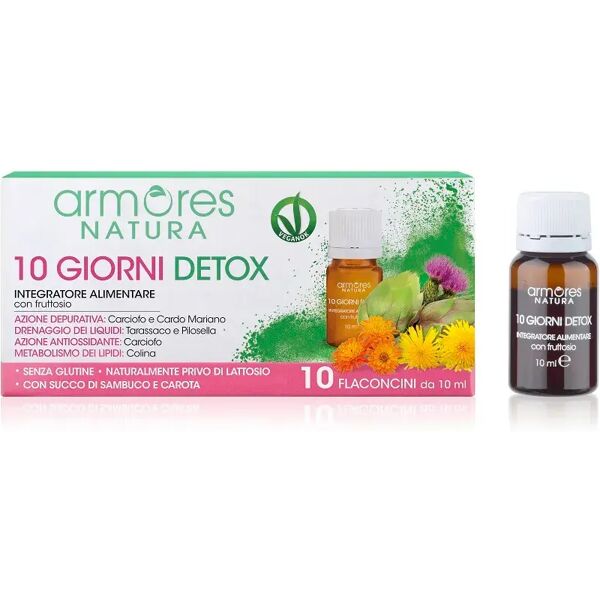 armores natura 10 giorni detox integratore alimentare 10 flaconcini