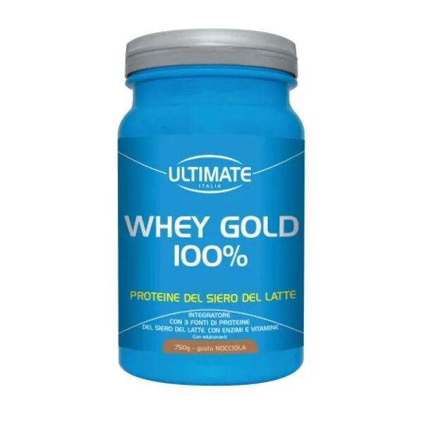 ultimate italia whey gold 100% proteine del siero del latte gusto nocciola 750 g