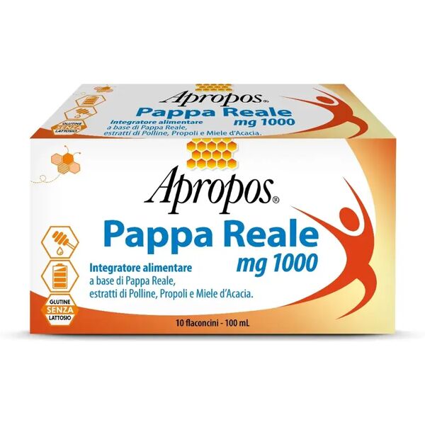 apropos pappa reale 1000 mg integratore di pappa reale con miele d'acacia 10 flaconcini