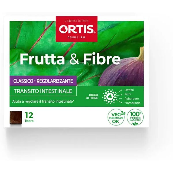 ortis frutta e fibre classico integratore per il transito intestinale pigro frequente 12 cubetti