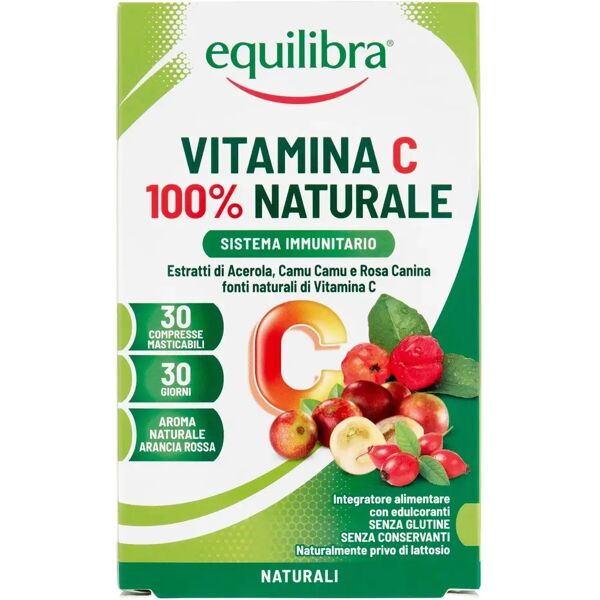 equilibra vitamina c 100% naturale integratore antiossidante 30 compresse masticabili