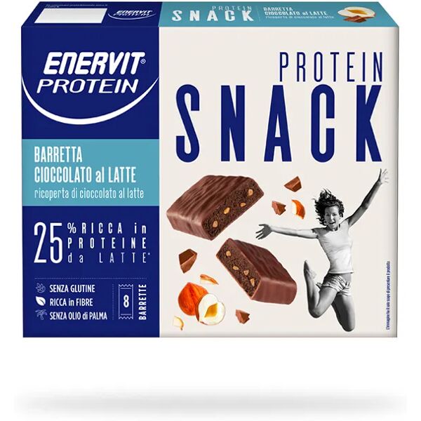 enervit protein snack barrette proteiche cacao e granella di nocciole 8 barrette 27 gr