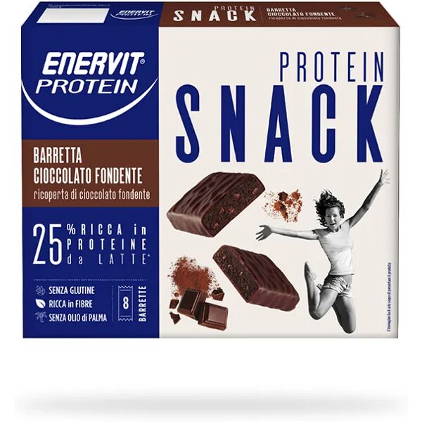 enervit protein snack barrette proteiche cioccolato fondente 8 barrette 27 gr