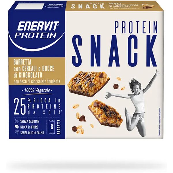 enervit protein snack barrette proteiche cereali e cioccolato 8 barrette 27 gr