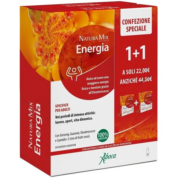 aboca natura mix advanced energia fisica e mentale promo bipacco 10 + 10 flaconcini in regalo