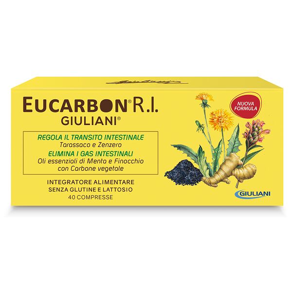 giuliani eucarbon r.i integratore a base di carbone per disturbi intestinali 40 compresse