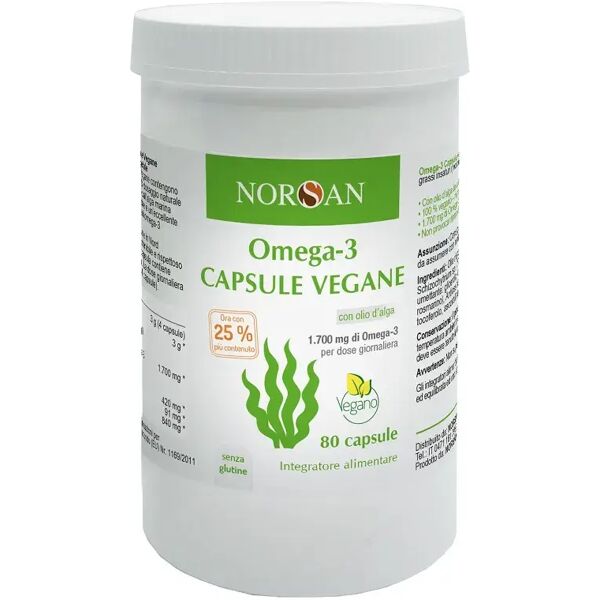 norsan omega 3 capsule vegane integratore con olio di alga 80 capsule