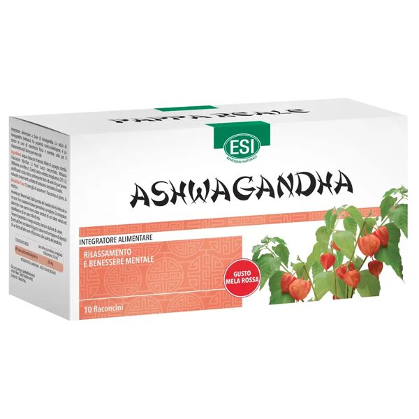 esi ashwagandha integratore per il rilassamento ed il benessere mentale 10 flaconcini