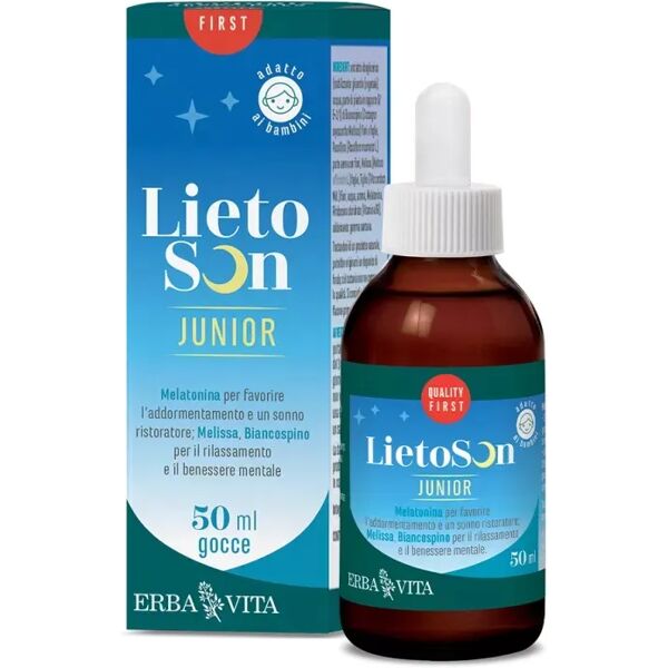 erba vita lietoson junior gocce integratore per il sonno bambini 50 ml