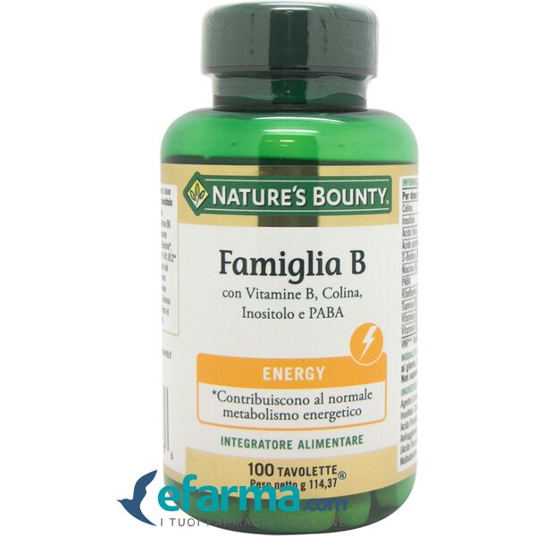 nature's bounty famiglia b integratore energetico 100 tavolette