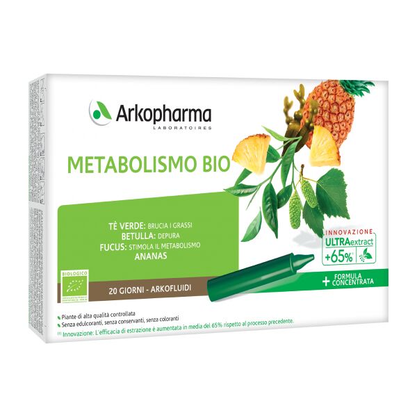 arkopharma arkofluidi metabolismo bio integratore detox 20 flaconcini