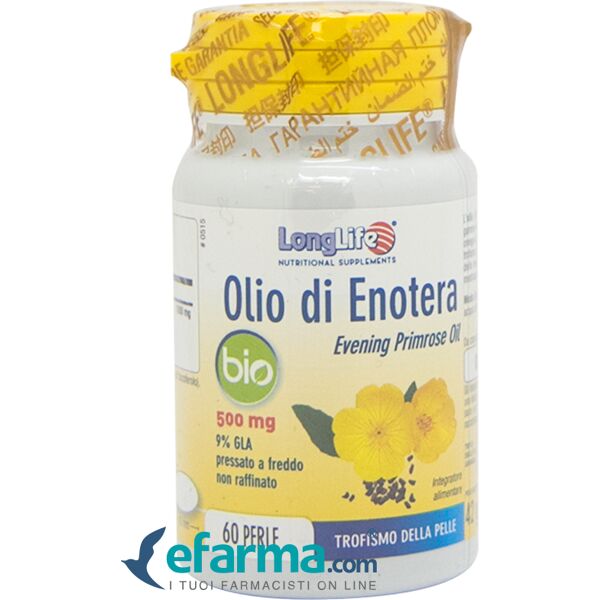 longlife olio di enotera bio 500 mg integratore per la pelle 60 perle