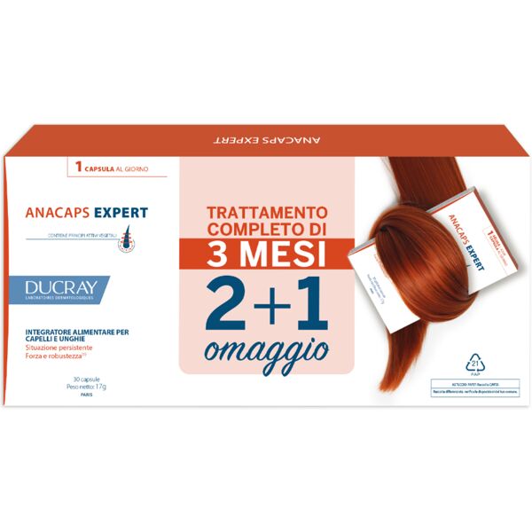 ducray anacaps expert trio integratore per capelli e unghie promo 3x30 capsule