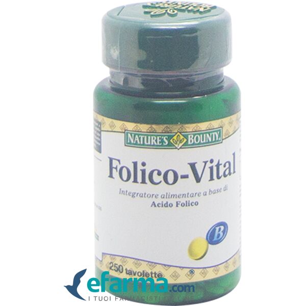 nature's bounty folico-vital integratore di acido folico 250 tavolette