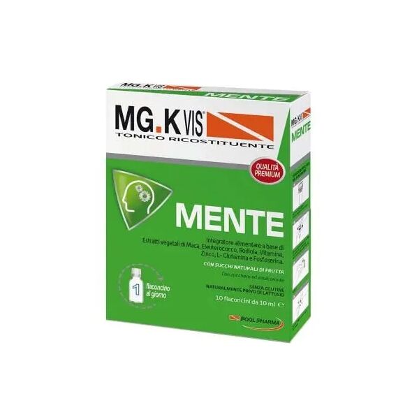 pool pharma mg-k vis mente integratore tonico ricostituente 10 flaconcini