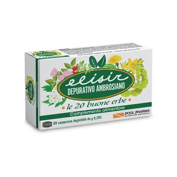 pool pharma elisir depurativo ambrosiano le 20 buone erbe integratore intestinale 80 compresse