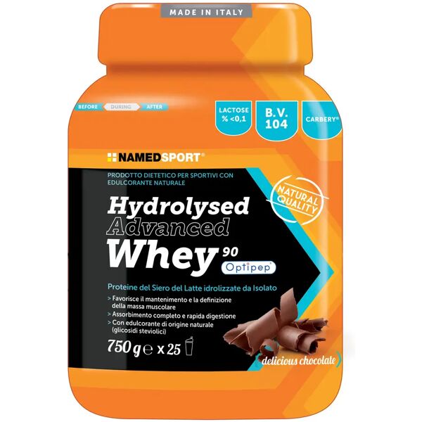 named sport hydrolysed advanced whey delicious chocolate integratore proteico 750 g