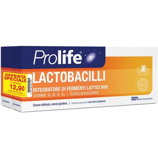 prolife lactobacilli integratore di fermenti lattici promo bipacco 2 confezioni da 7 flaconi