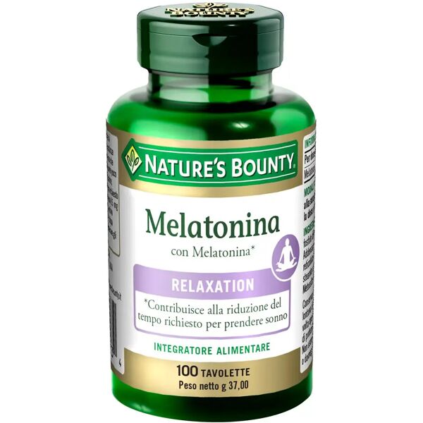 nature's bounty melatonina integratore sonno 100 tavolette