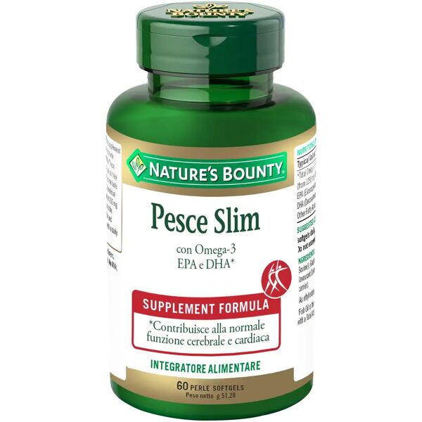 nature's bounty nature-pesce slim integratore omega-3 epa e dha 60 perle softgels