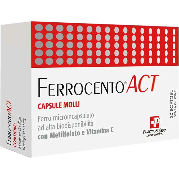 ferrocento act integratore di ferro 30 capsule molli