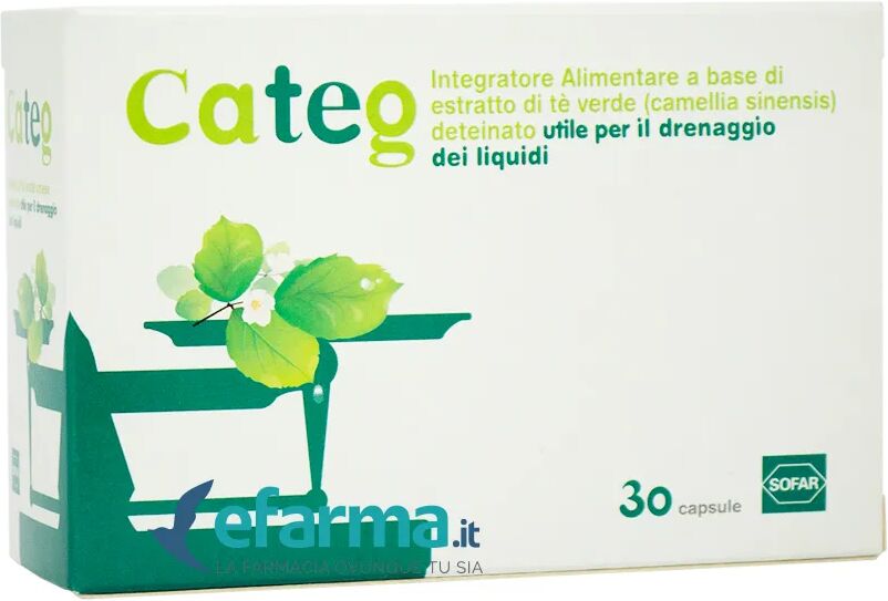 categ estratto di tè verde integratore drenante 30 capsule