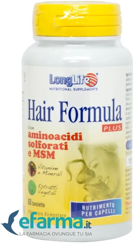 longlife hair formula plus integratore per capelli 60 tavolette