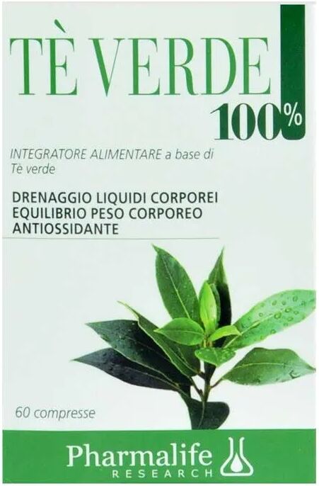 pharma life thè verde 100% integratore antiossidante 60 compresse