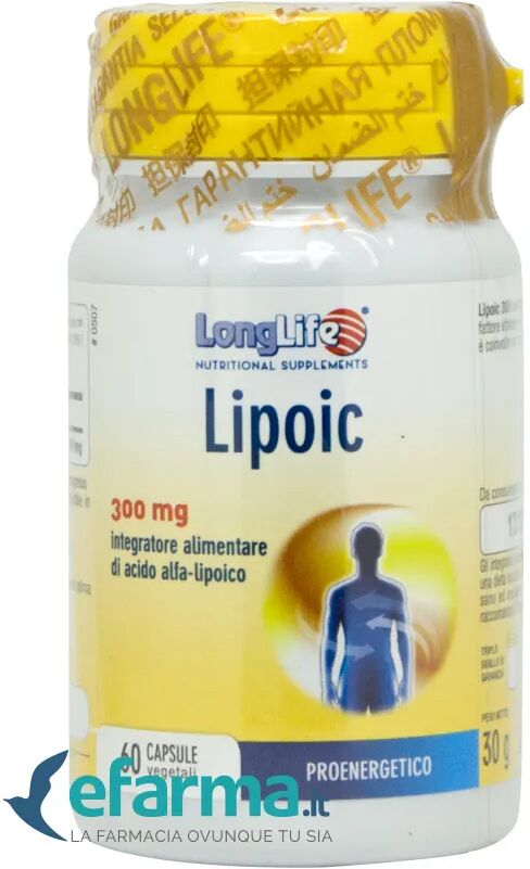 longlife long life lipoic 300 mg 60 capsule