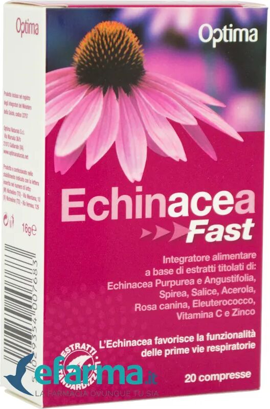 echinacea - optima optima echinacea fast integratore benessere vie respiratorie 20 compresse