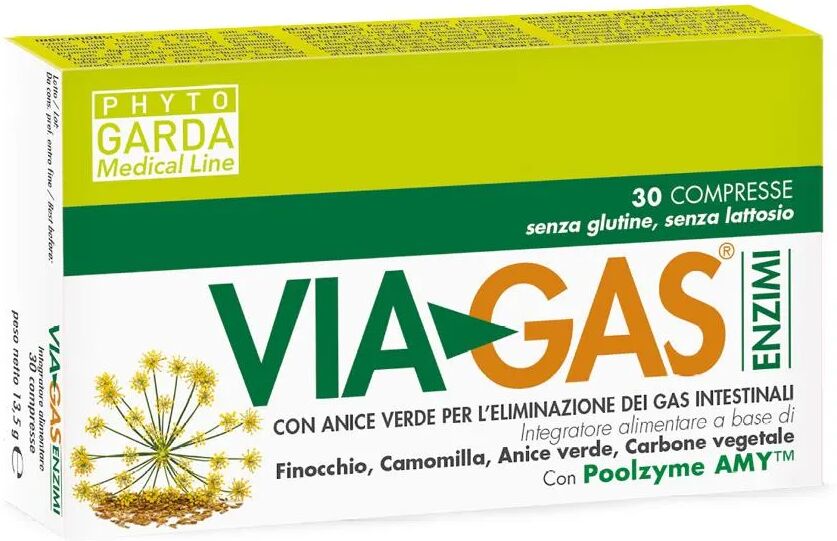 phyto garda via gas enzimi integratore 30 compresse