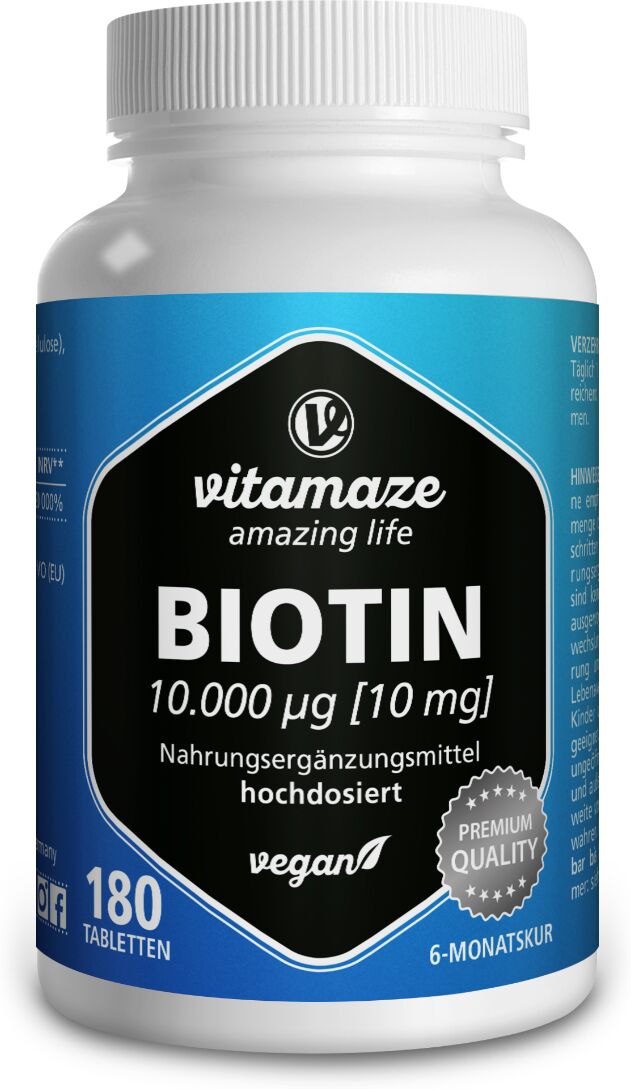 vitamaze biotina 10 mg ad alto dosaggio integratore vegano 180 compresse