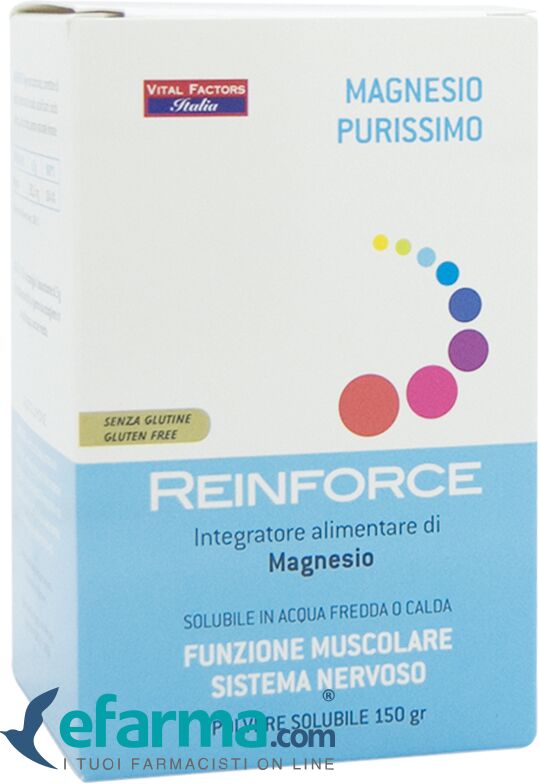 reinforce magnesio purissimo integratore muscoli e sistema nervoso 150 g