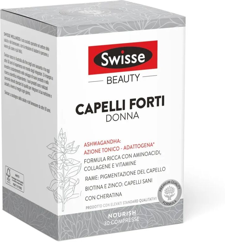 swisse beauty capelli forti donna integratore di vitamine e minerali 30 compresse