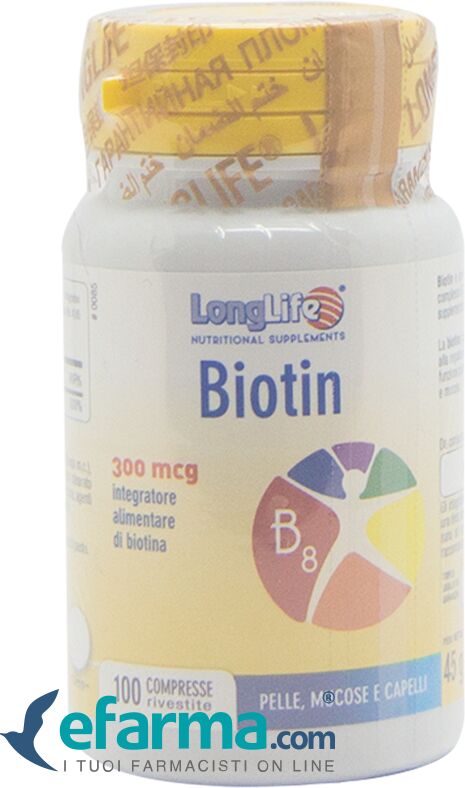 longlife biotin 300 integratore pelle 100 compresse