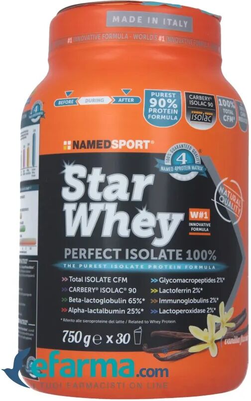 named sport star whey isolate vaniglia integratore proteico 750 g