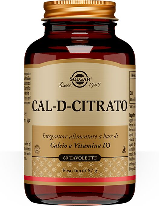 solgar cal-d-citrato integratore di calcio 60 tavolette