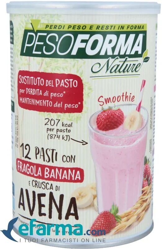 pesoforma nature smoothie fragola banana e crusca di avena pasto sostitutivo 12 pasti