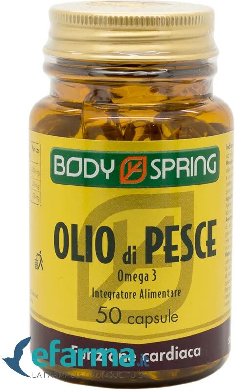 body spring olio di pesce omega 3 integratore funzione cardiaca 50 capsule