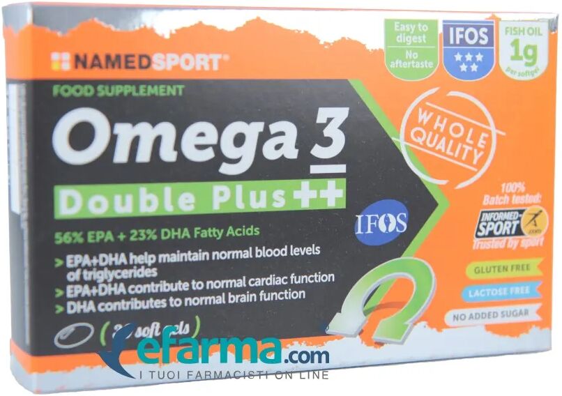 named sport omega 3 double plus++ integratore di acidi grassi 30 soft gel