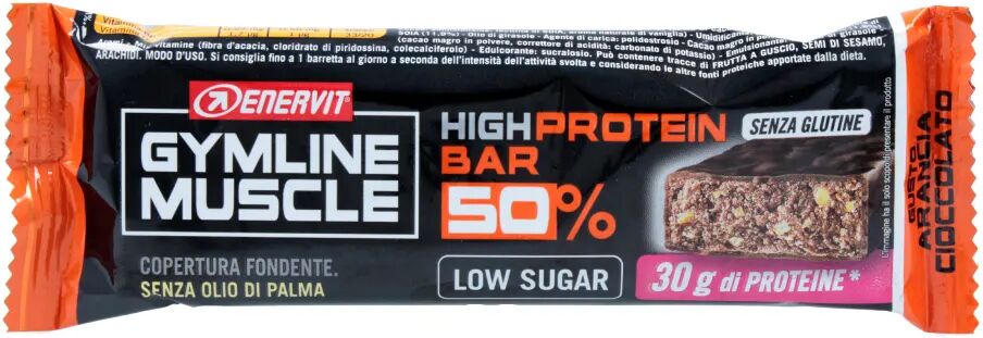 enervit gymline muscle high protein bar 50% barretta proteica arancio cioccolato 60 g