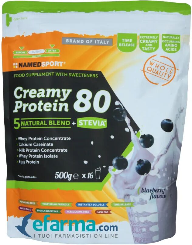 named sport creamy protein 80 blueberry blend proteico 500 g