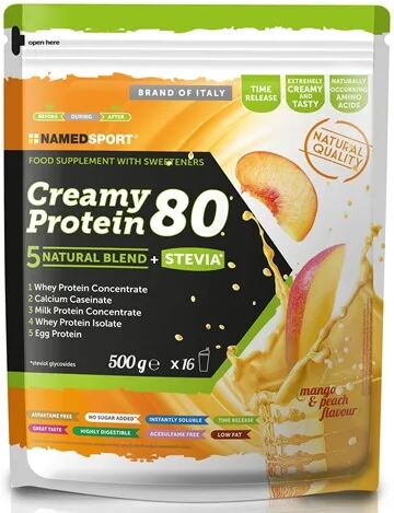 named sport creamy protein 80 mango e pesca blend proteico 500 g