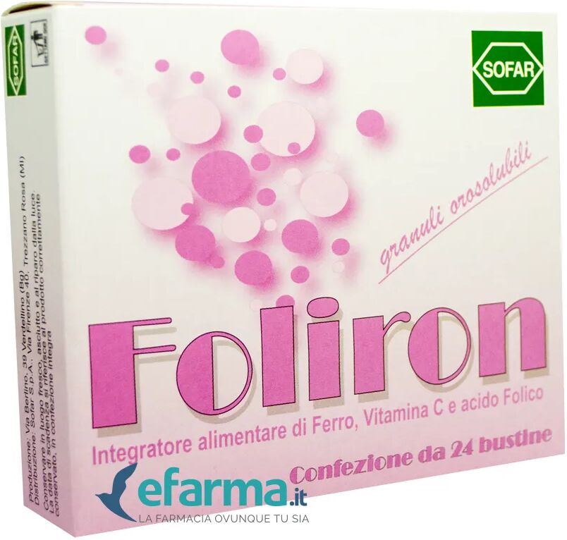 sofar foliron integratore gravidanza e allattamento 24 bustine