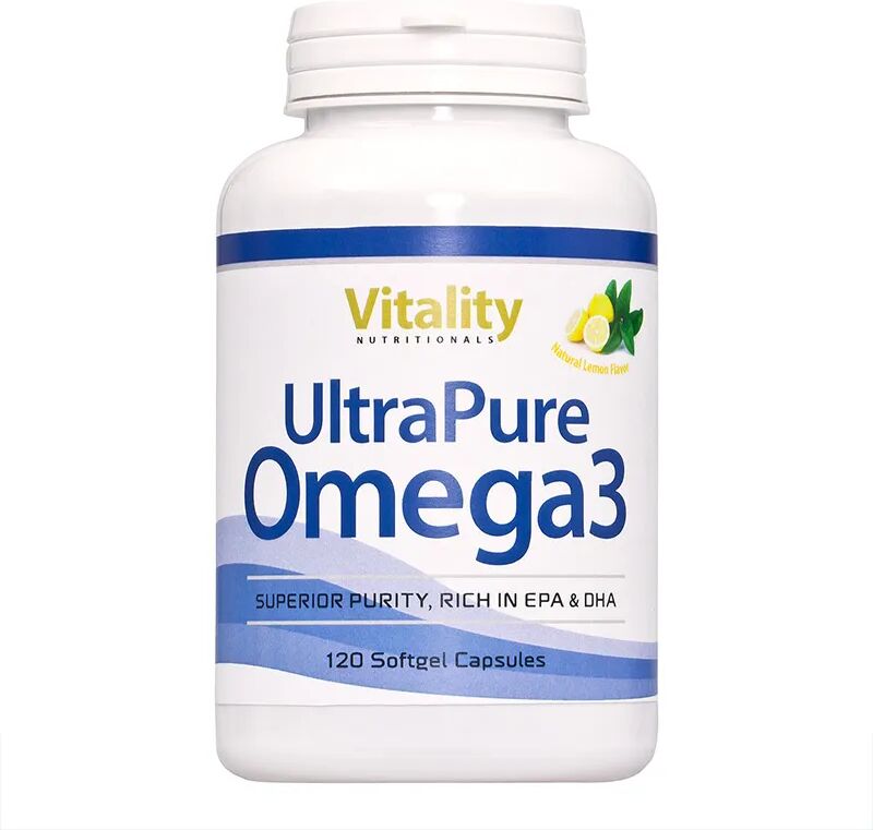 vitality nutritionals vitality ultrapure omega 3 1000mg integratore con 400mg epa + 300mg dha 120 capsule soft gel