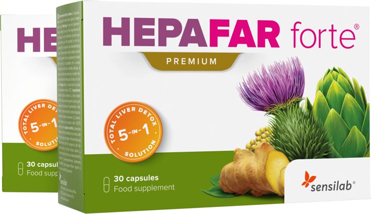 sensilab hepafar forte premium integratore disintossicante per fegato bipacco 30+30 capsule