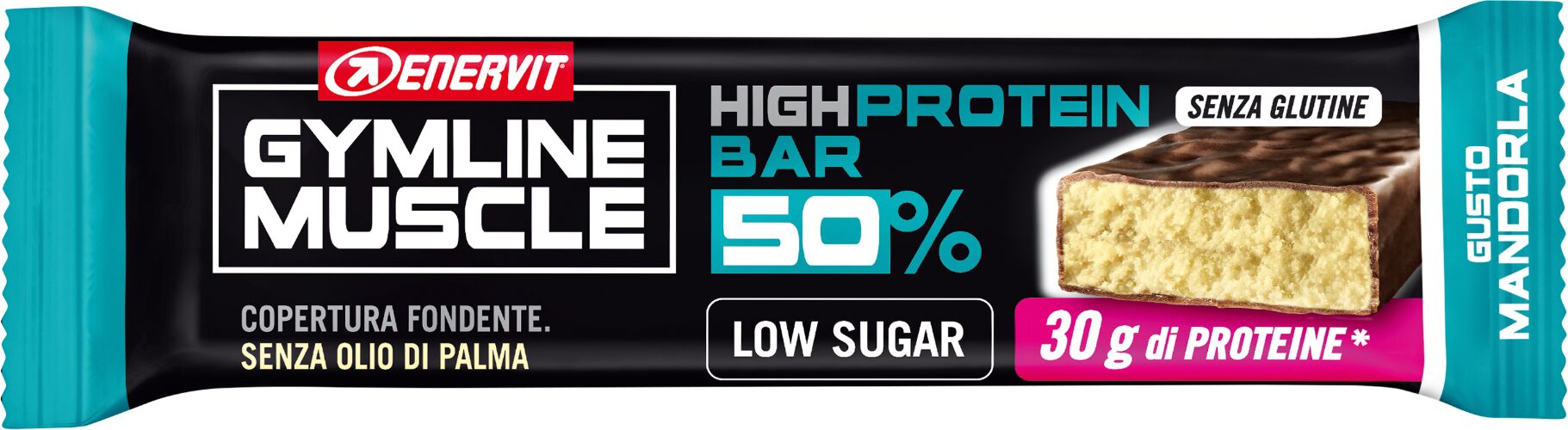 enervit gymline muscle high protein bar 50% barretta proteica mandorla 60 g