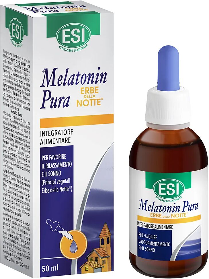 esi melatonin pura gocce erbe della notte integratore sonno tranquillo 50 ml