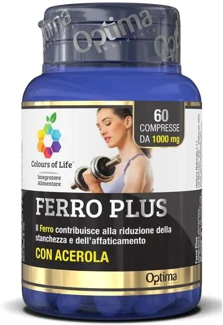 colours of life optima naturals ferro plus con acerola integratore difese immunitarie 60 compresse